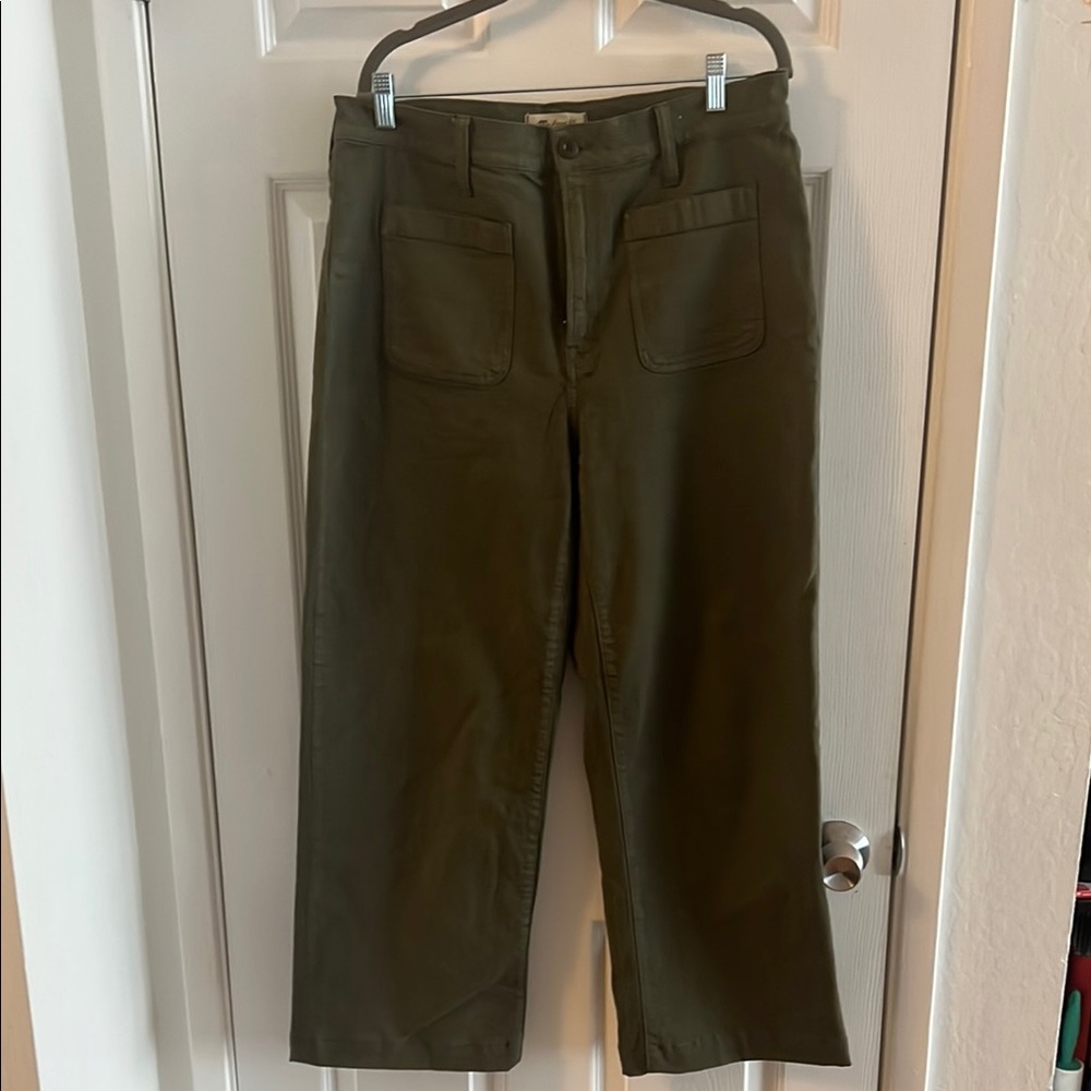 Madewell Forest Green Trousers - Extra Wide Leg - Size 31